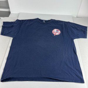 MLB New York Yankees Baseball Shirt Extra Extra Large Blue Faded Double Sided